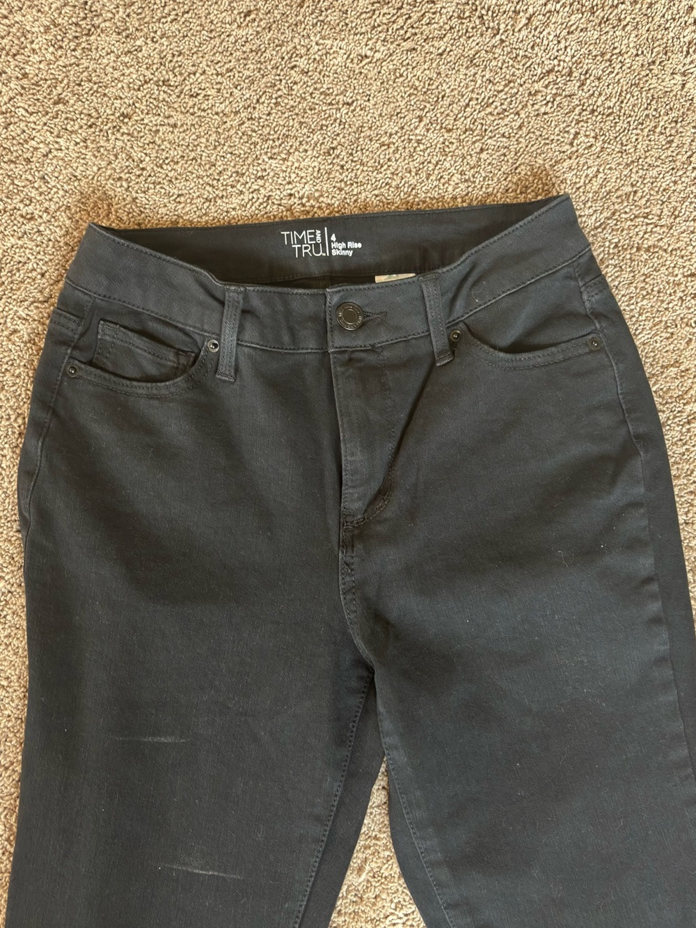 Time and Tru Black High-Rise Skinny Jeans